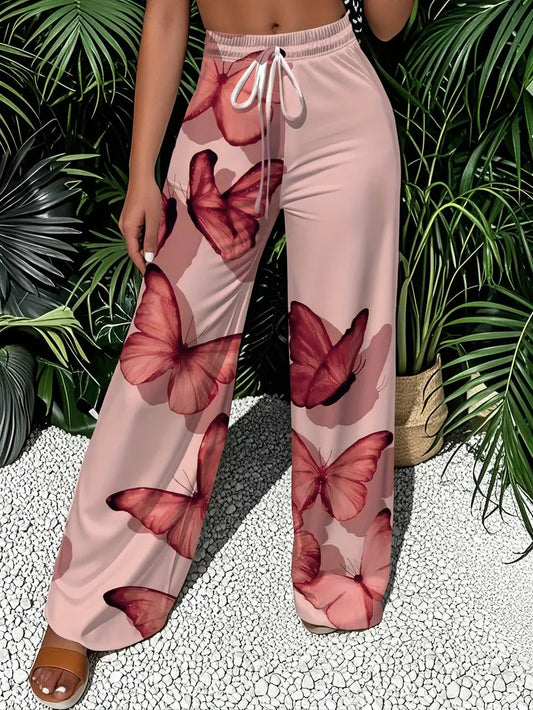 Comfortable Butterfly Sleek Casual Wide Leg Pants