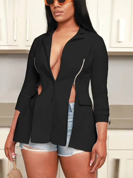 Exclusive Chic Zipped Blazer