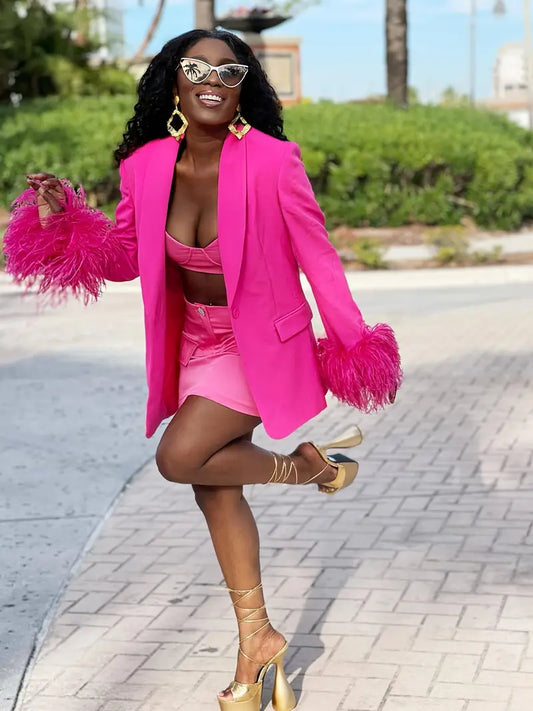 Pure Chic Luxe Pink Blazer