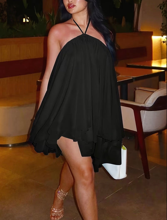 Elegant Backless Midi Dress