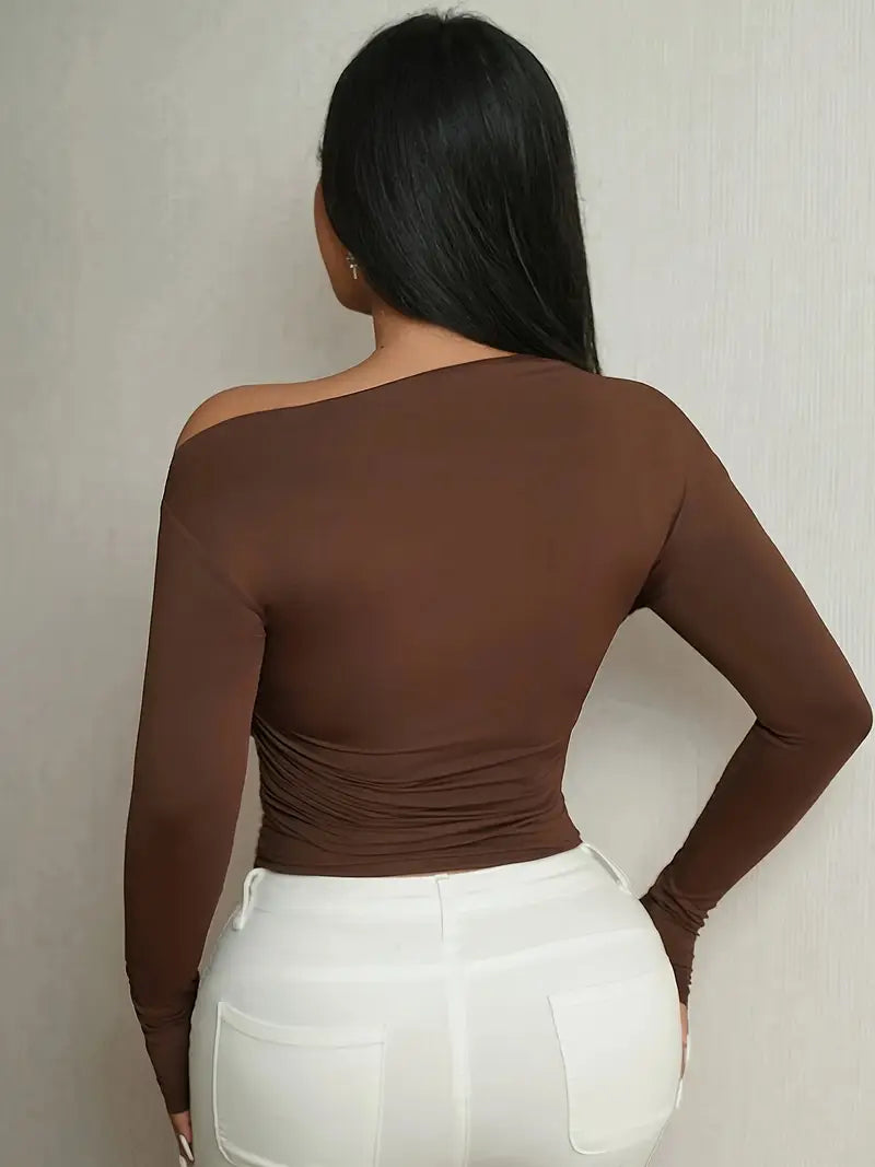 Sleek Chic Long Sleeve Off Shoulder Top