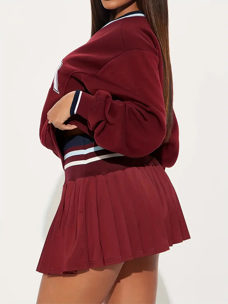 Chic Two Piece Sweater Skirt Set