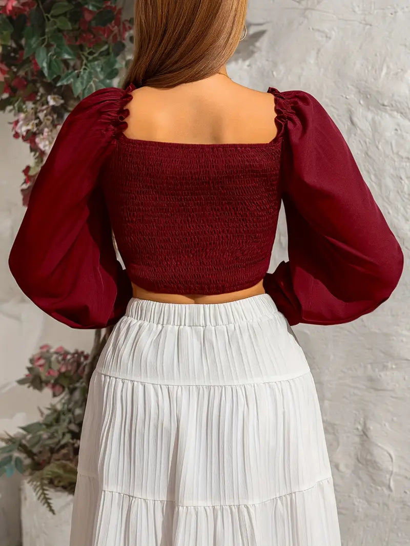 Chic Ruffle Cropped Top.