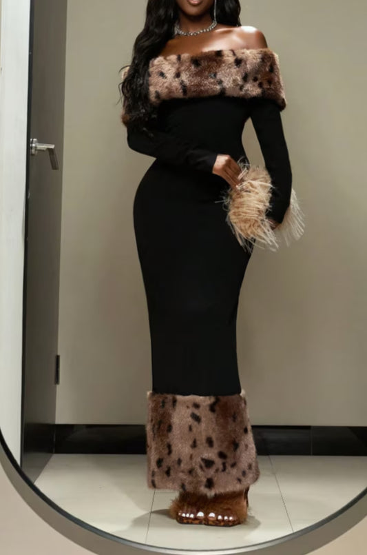 Luxe Sleek Leopard Dress