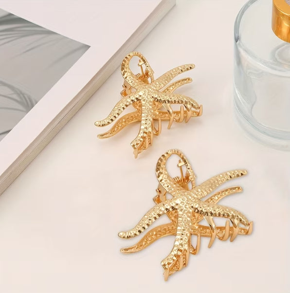 Gold Starfish Hair Clip