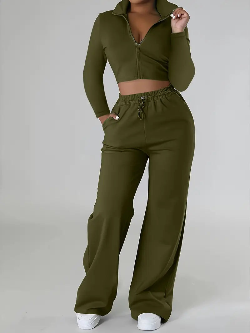 Sleek Chic Two Piece Jogger Set