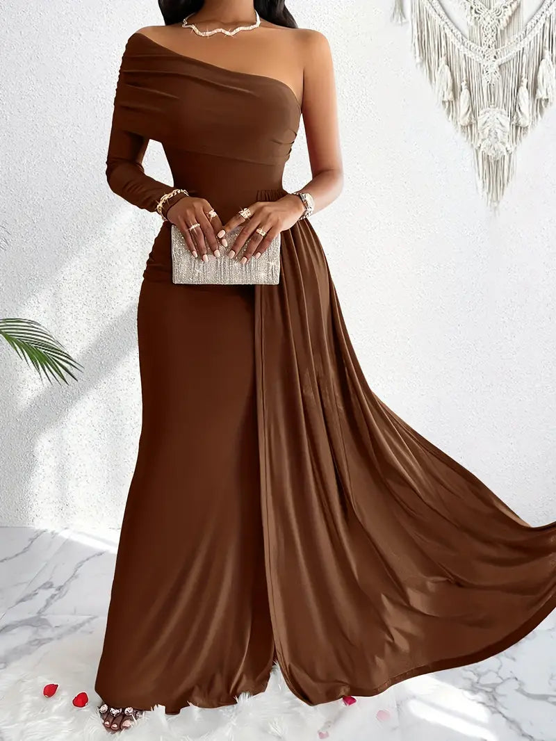 Daring One Shoulder Luxe Evening Dress