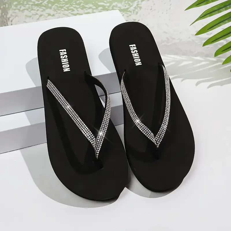 Rhinestone Beachy Flip Flops