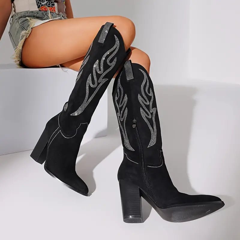 High Fashion Embroidered Cowboy Boots