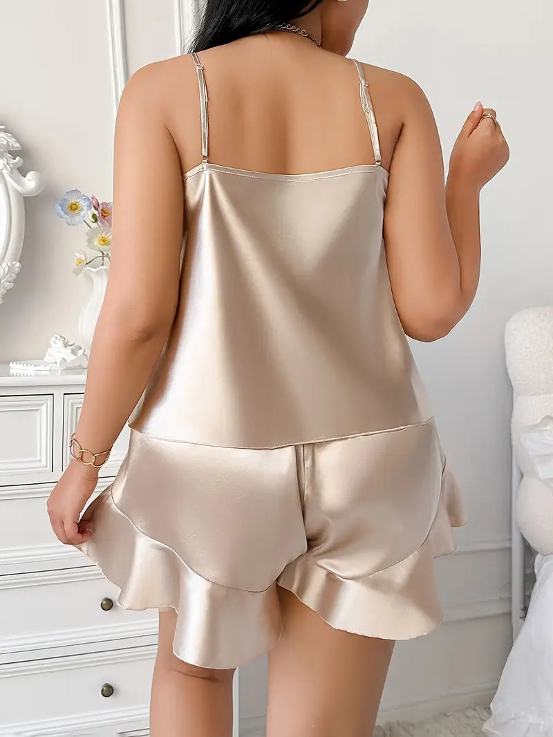 Satin Pajama Shorts Set