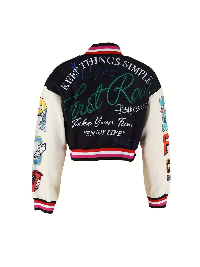 Cosmic Graphic Letterman Jacket