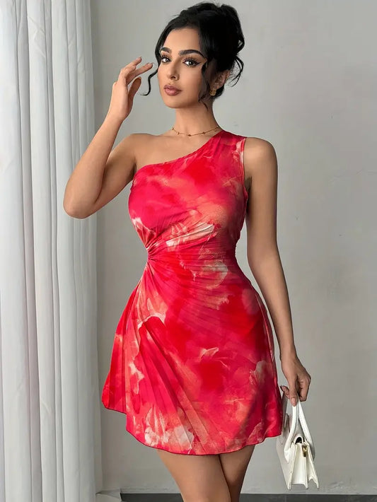 Chic One Shoulder Summer  Dress