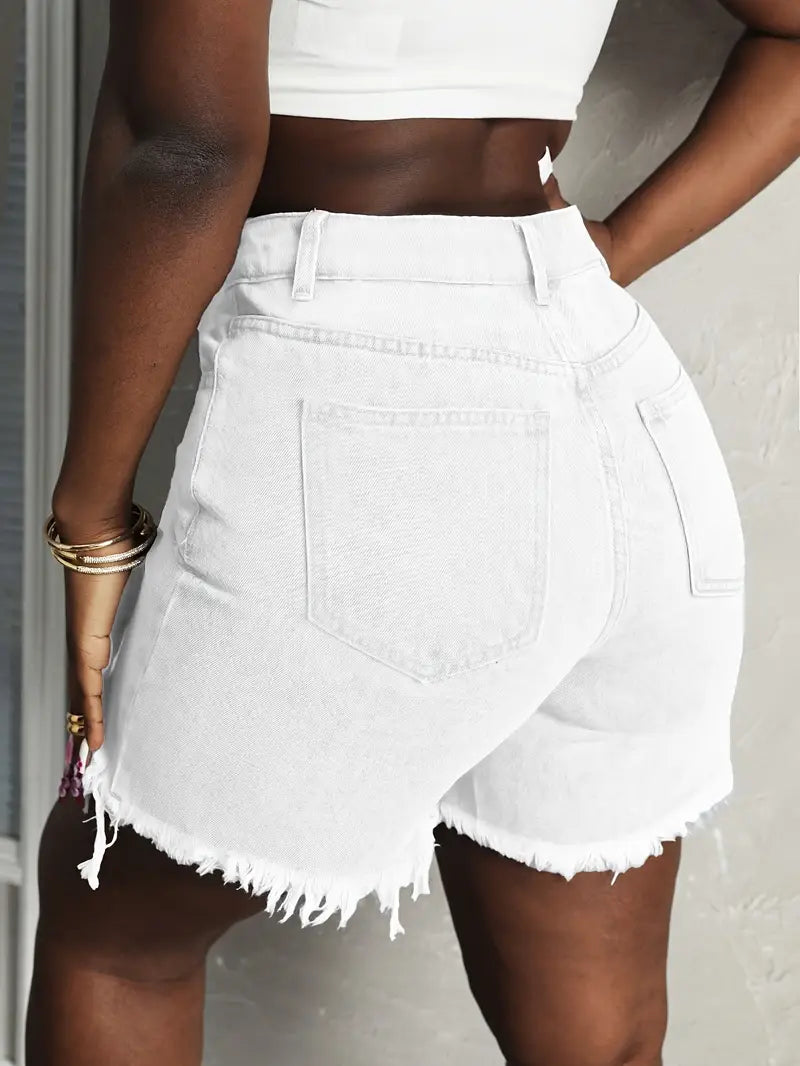 Comfortable Edgy Distressed Denim Shorts