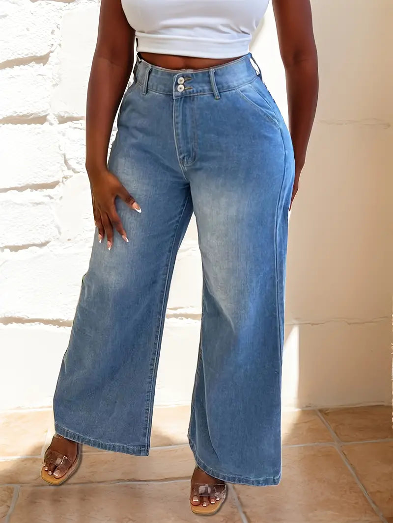 Nostalgic Wide Leg Denim Flare Pants