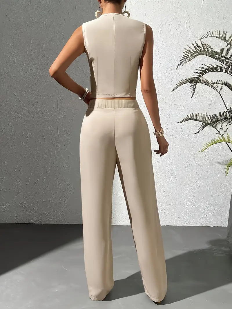 Elegant Solid Color Office Suit