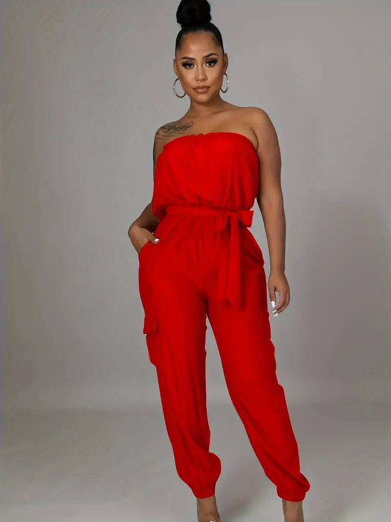 Cozy Autumn Vibes Tied Jumpsuit