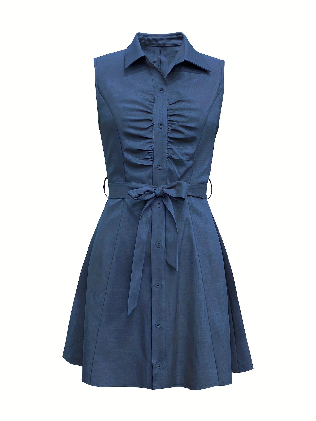 Denim Flare Tied Summer Dress