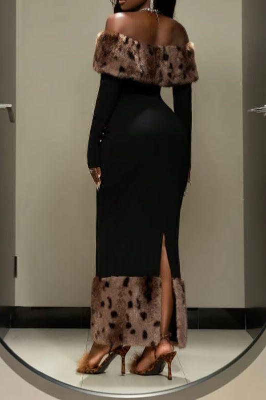 Luxe Sleek Leopard Dress