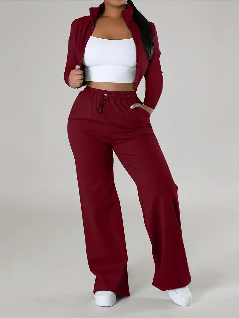 Sleek Chic Two Piece Jogger Set