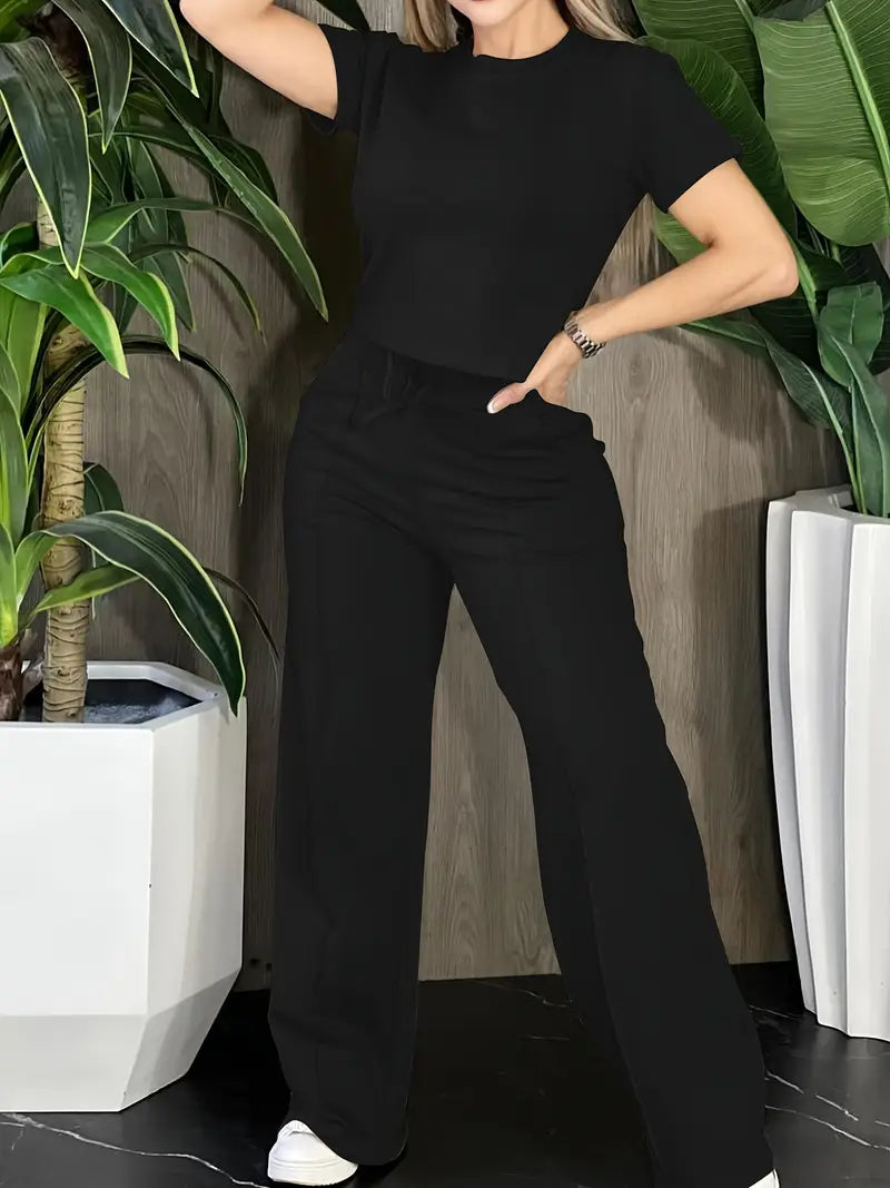 Comfy Chic Solid Two Piece Set