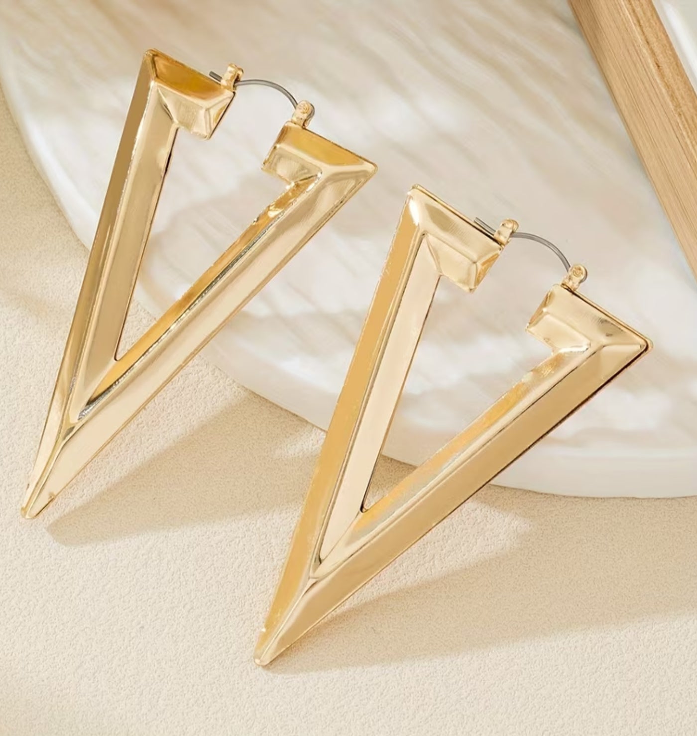 Elegant Divine Triangle Hoops