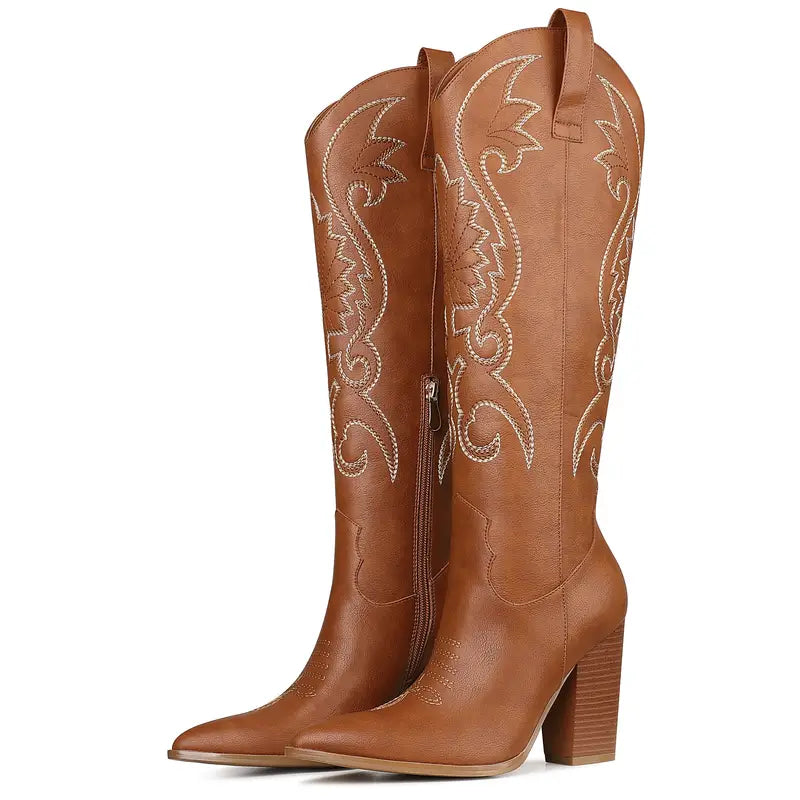 Lavish Luxe Leather Cowboy Boots