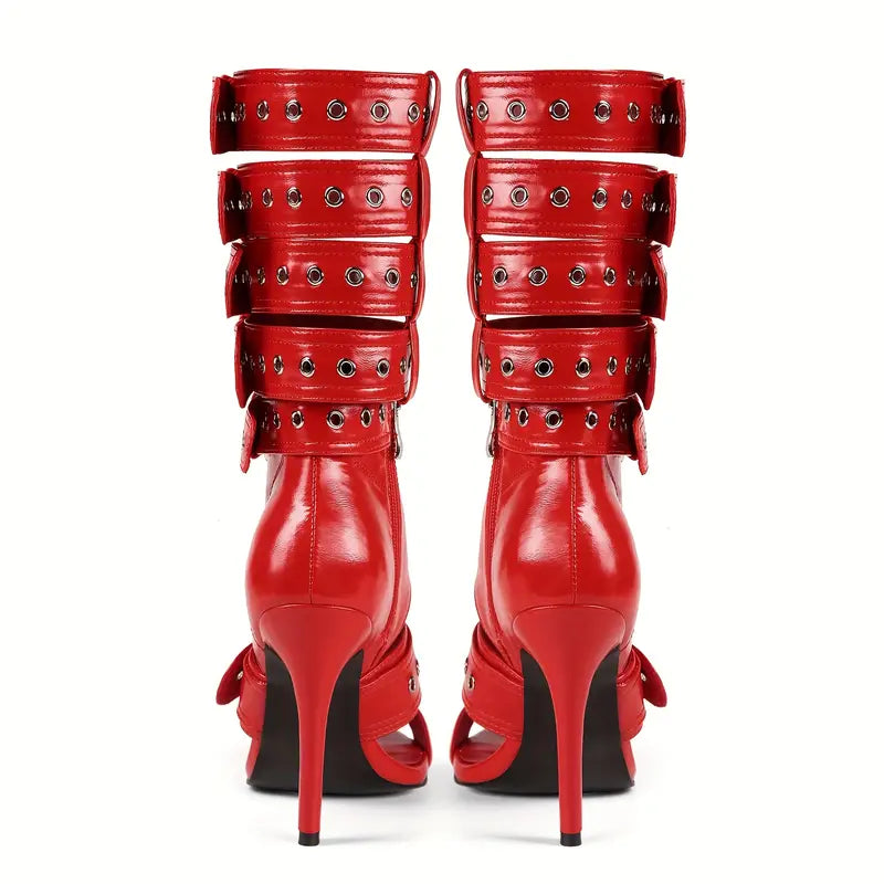 Luxe High Fashion Transitional Buckle Heels