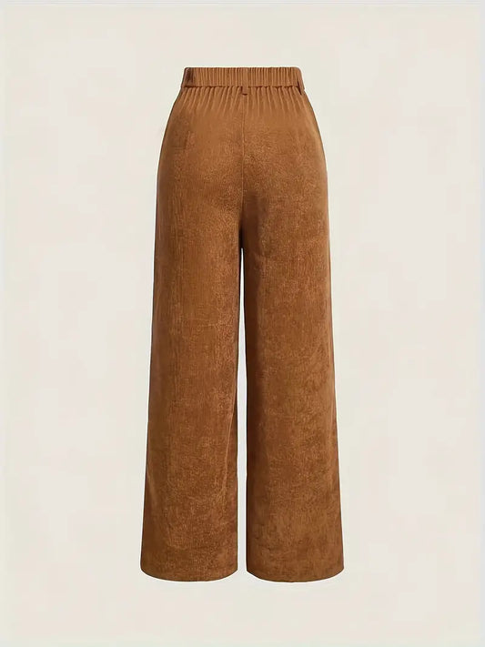 Chic Black Corduroy Denim Office Pants
