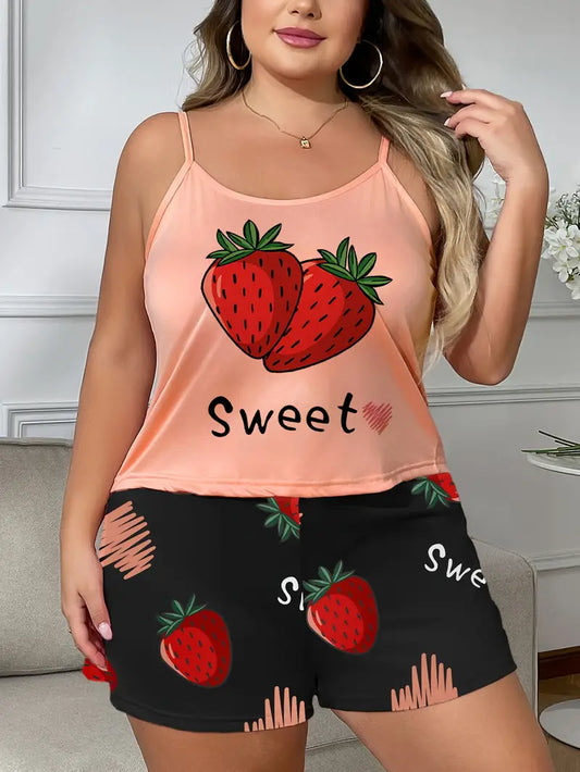 Strawberry Pajama Shorts Set