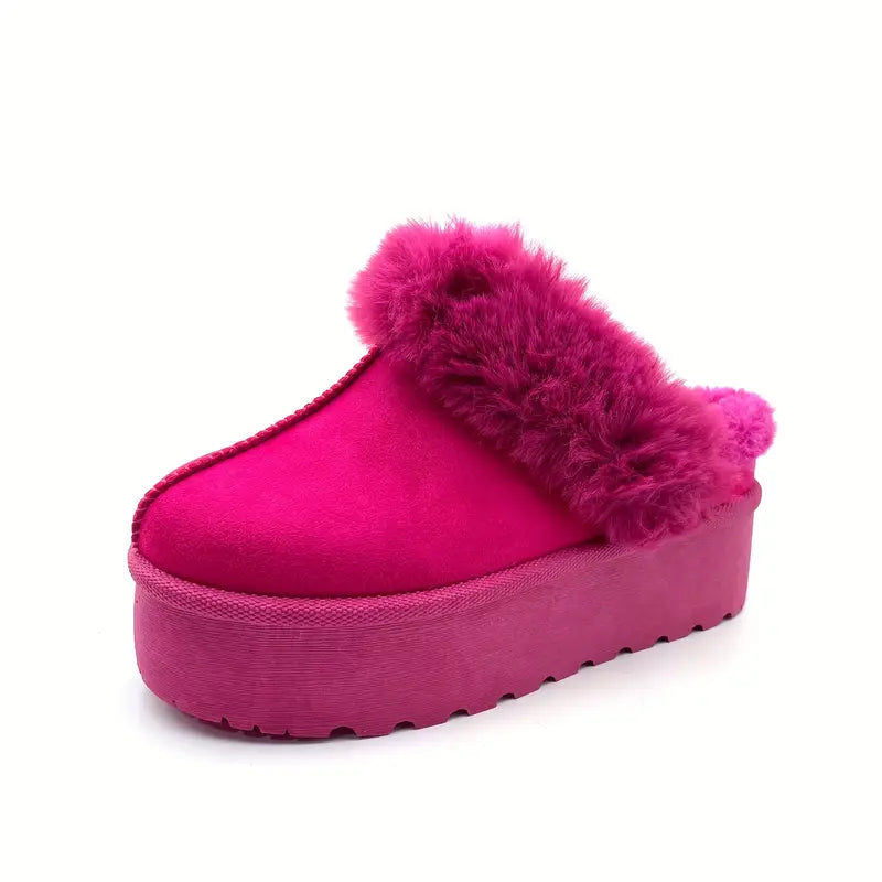 Snow Fur Platform Slippers