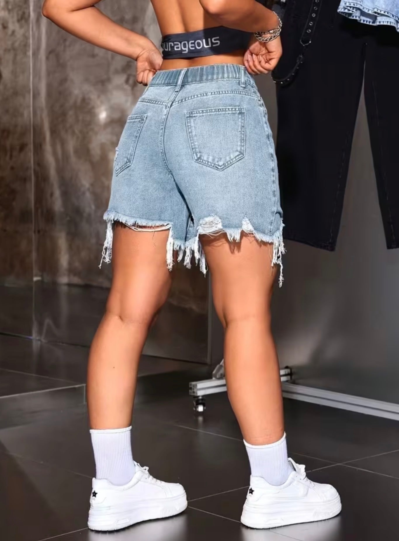 Vintage Chic Distressed Shorts