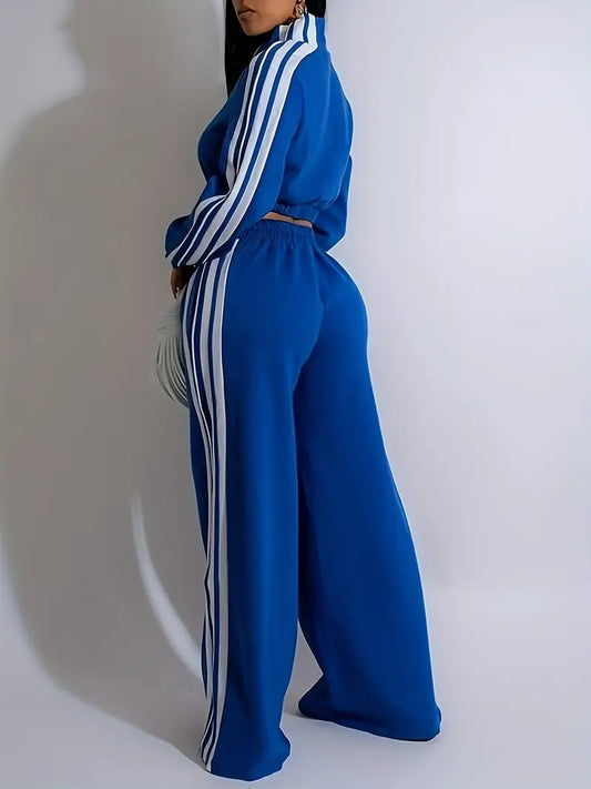 Sleek 2 Piece Zip Up Crop Tracksuit