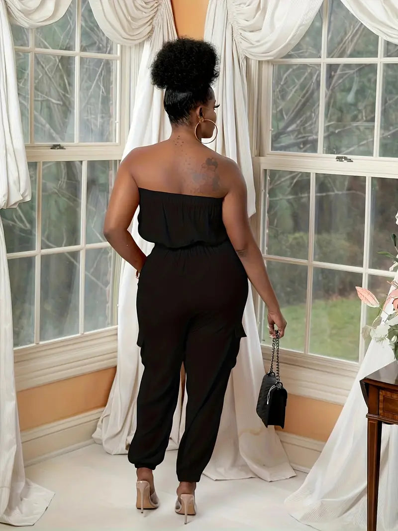 Sexy Sleek Shoulderless Jumpsuit