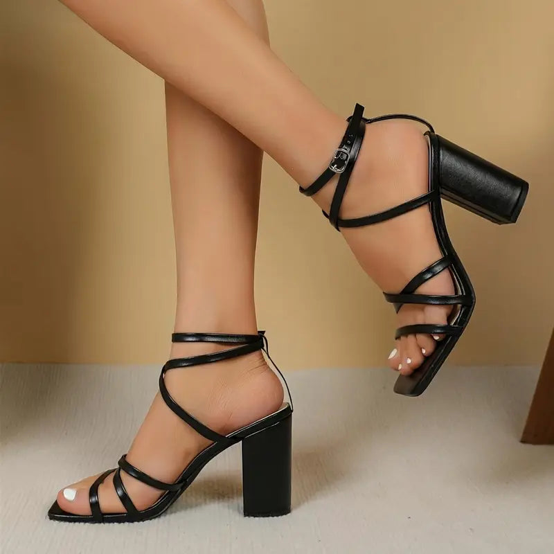 Solid Color Sleek Block Heels