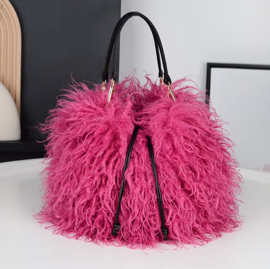 Boujie Queen Fringe & Fluff Handbag