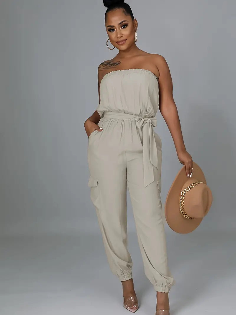 Cozy Autumn Vibes Tied Jumpsuit