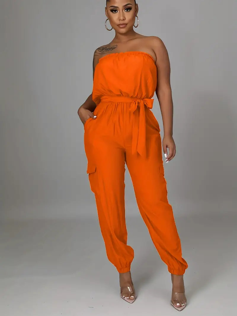 Cozy Autumn Vibes Tied Jumpsuit