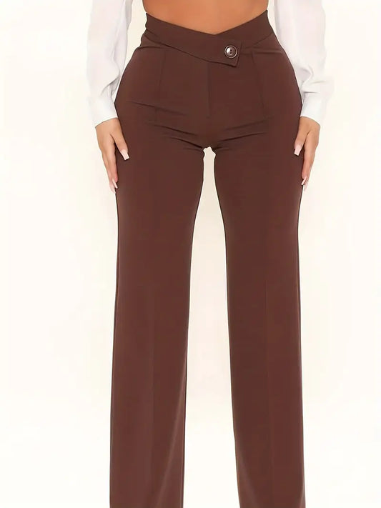 Stylish Straight Leg Business Casual Pants