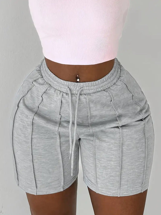 Comfy Cool Grey Drawstring Shorts