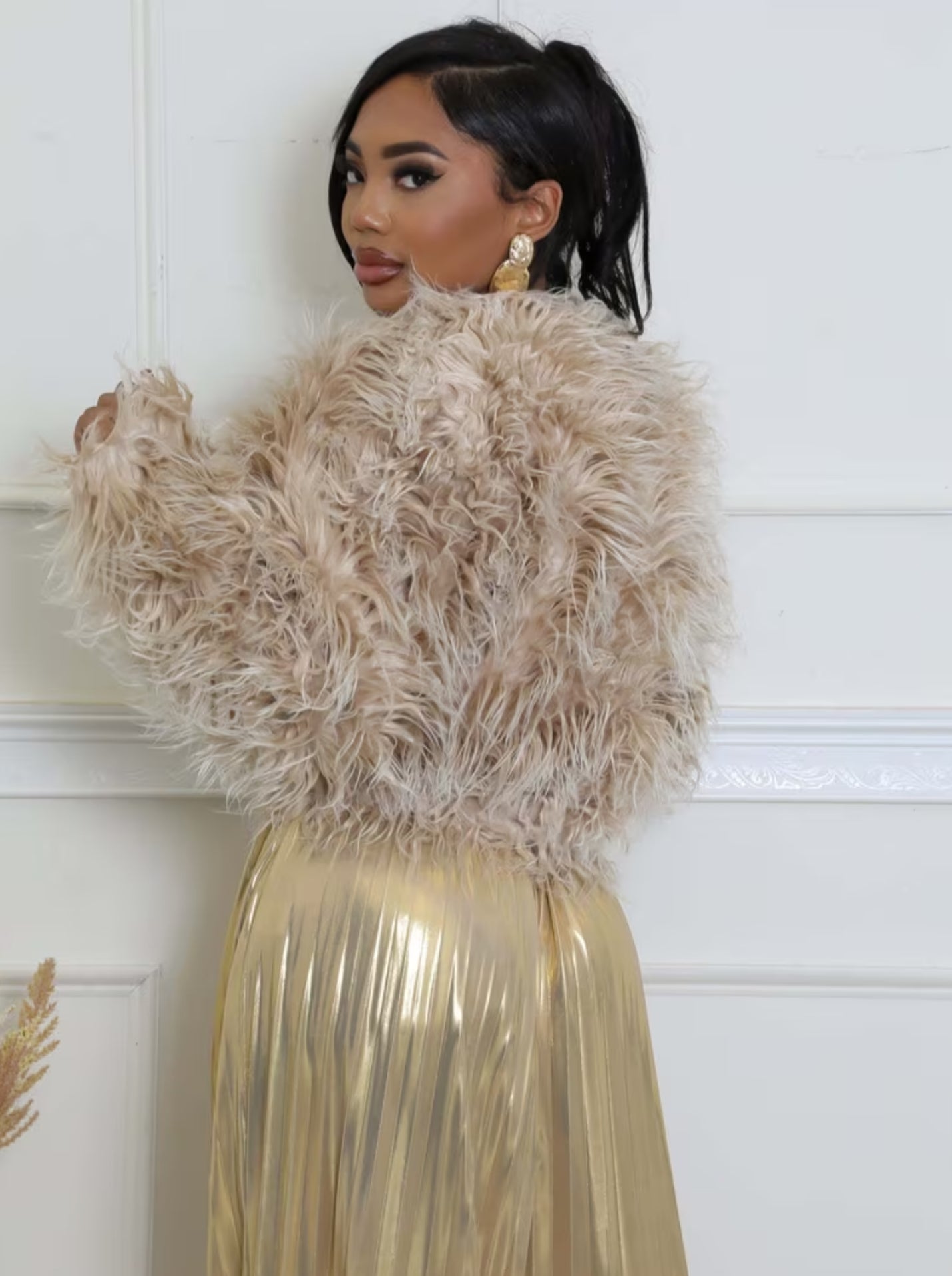 Edgy Chic Fur Jacket