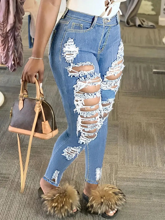 Distressed Denim Jeans