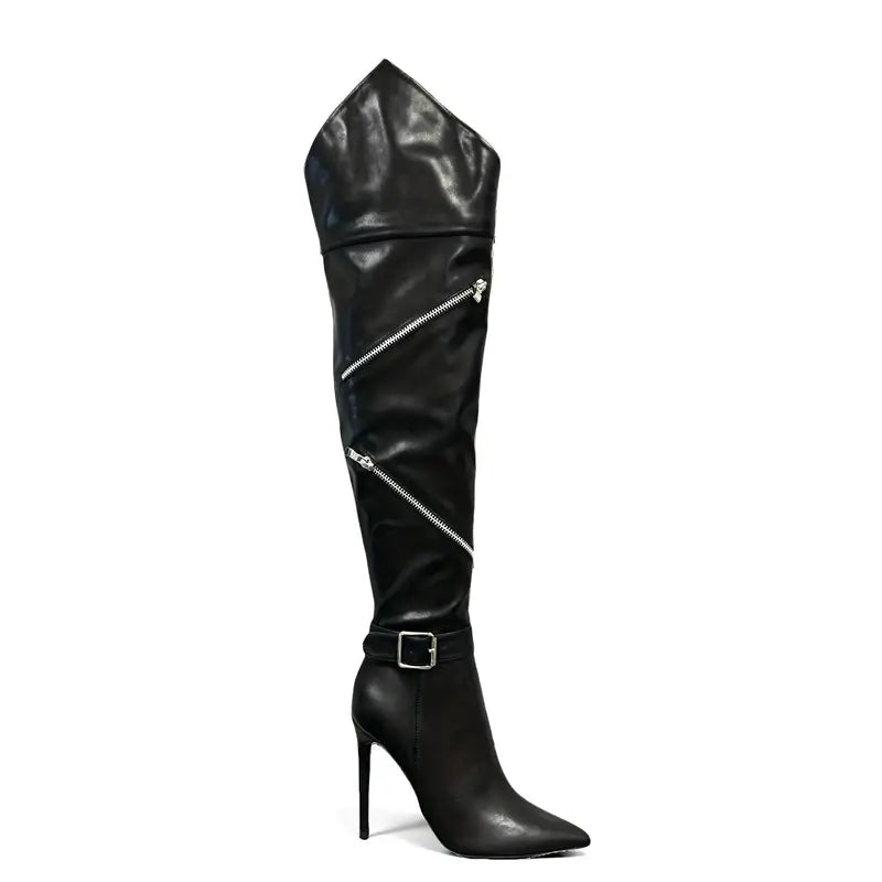 Luxe Knee High Denim Boots