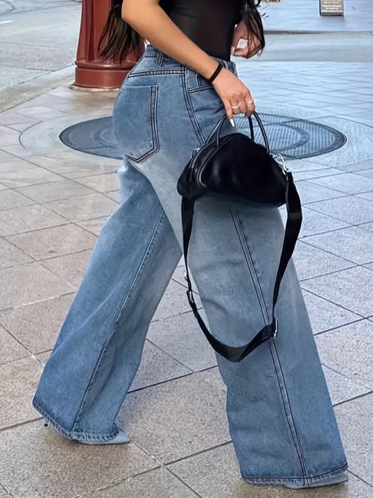 Soft Vintage Wide Leg Denim Jeans