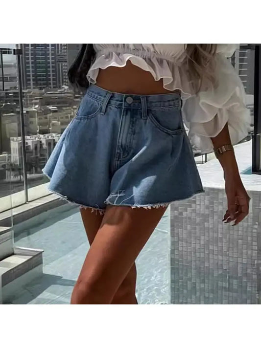 High Waisted Exclusive Denim Shorts