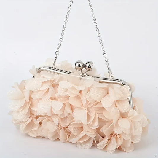 Elegant Floral Petal Evening Clutch