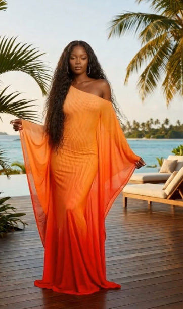 Elegant Sleek Single Shoulder Maxi Dress
