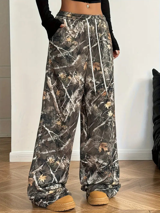 Chic Camouflage Wide Leg Pants