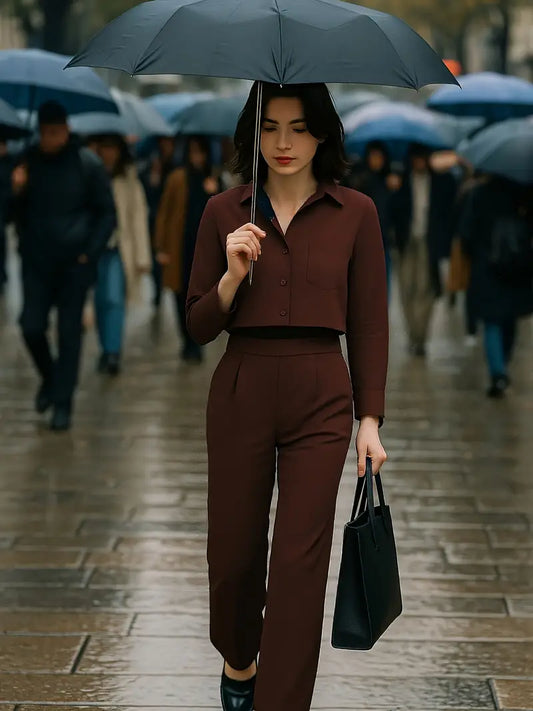 Chic Office Cropped Business Suit