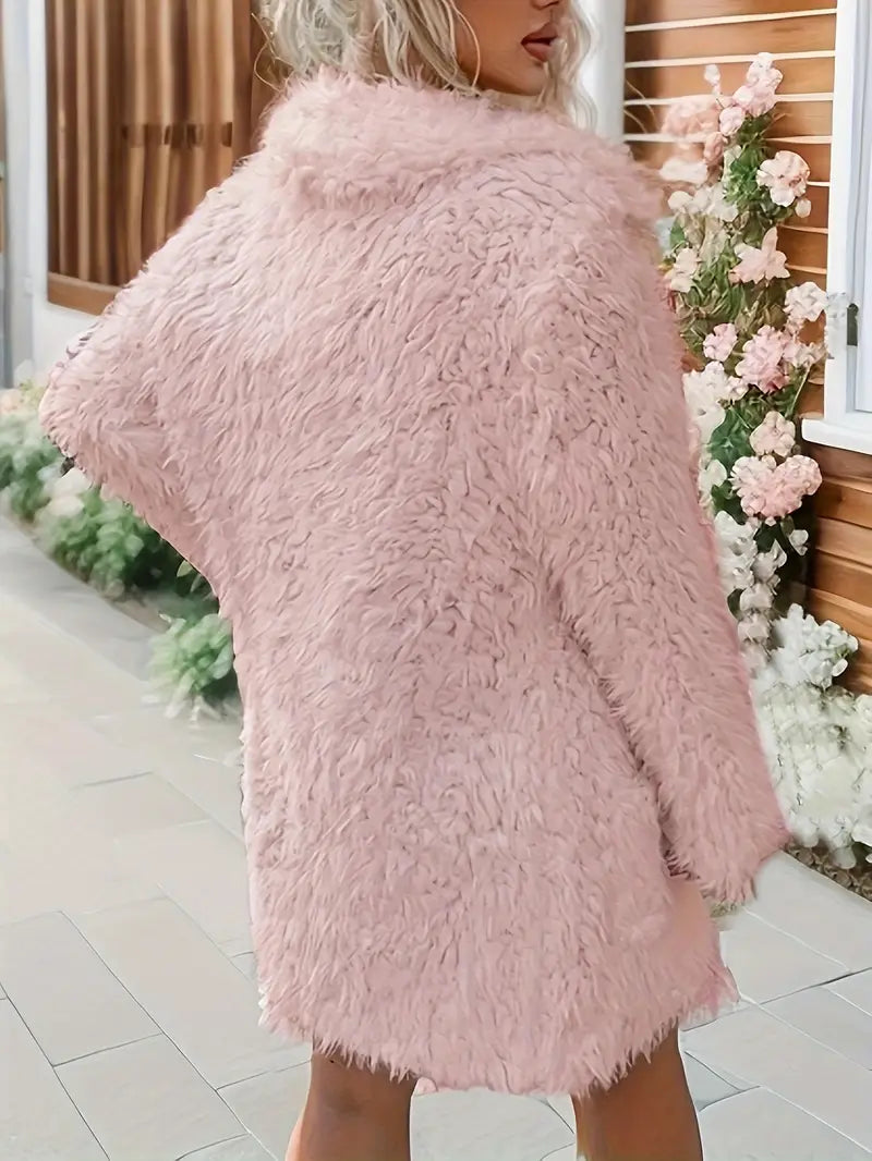 Elevate Soft Pink Chic Fur Trench