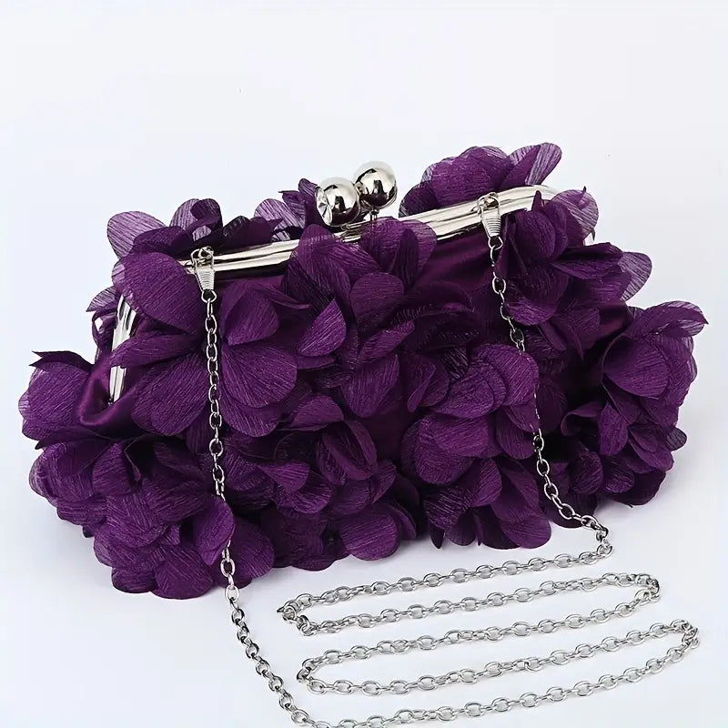 Elegant Floral Petal Evening Clutch